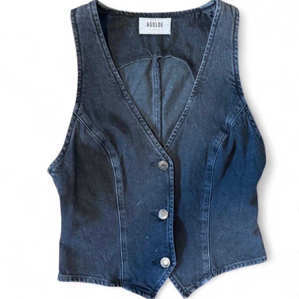 Agolde Dark Wash Denim Vest